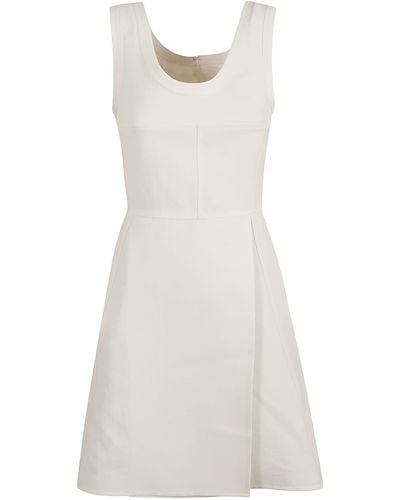 Jil Sander Textured Linen & Viscose Dress - White