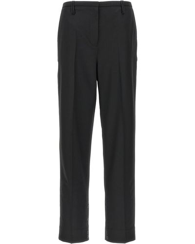 Ganni Pleated Trousers Trousers - Black