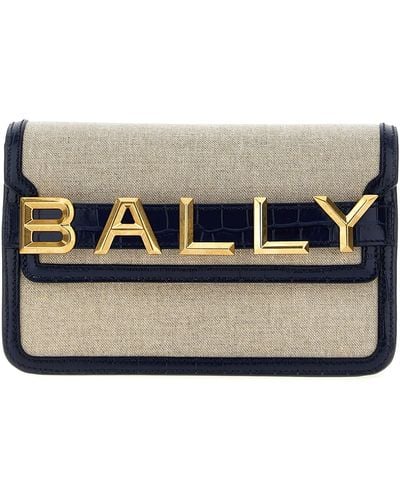 Bally Logo Leather Canvas Crossbody Bag - Black
