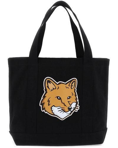 Maison Kitsuné Fox Head Tote Bag - Black