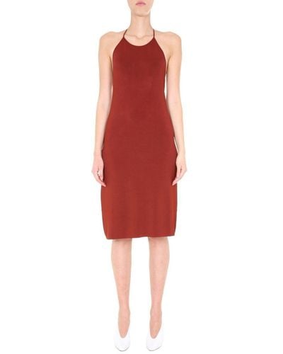 Bottega Veneta Jersey Dress With Back Neckline - Red