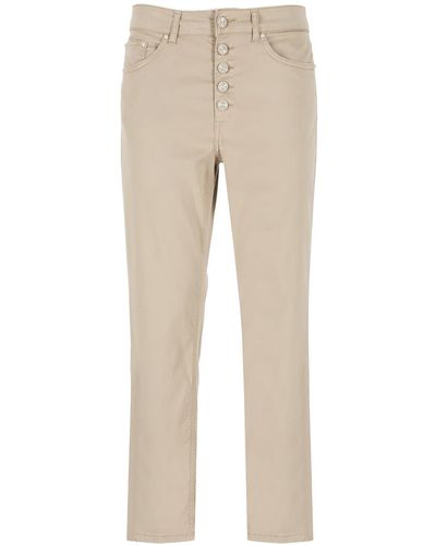 Dondup Cotton Blend Trousers - Natural
