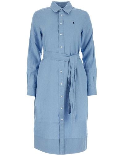 Polo Ralph Lauren Light Linen Shirt Dress - Blue