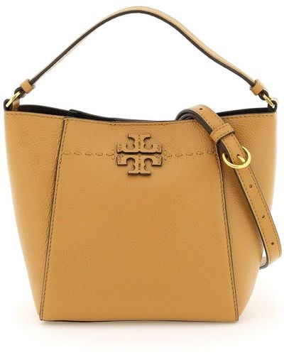 Tory Burch Grained Leather Mcgraw Bucket Bag - Brown