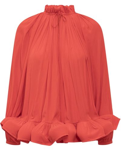 Lanvin Charmeuse Blouse - Red