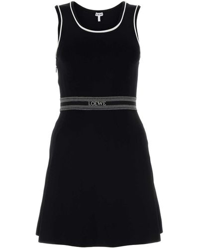 Loewe Stretch Viscose Blend Mini Dress - Black