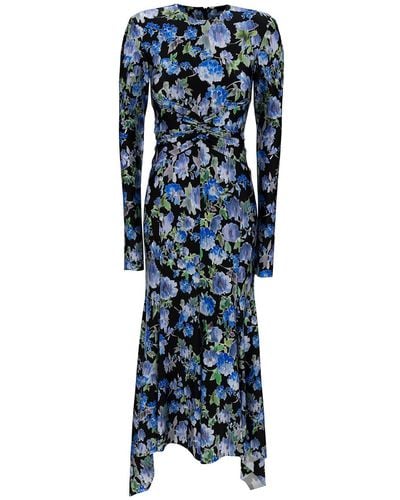 Philosophy Di Lorenzo Serafini And Maxi Dress With All-Over Floreal Print - Blue