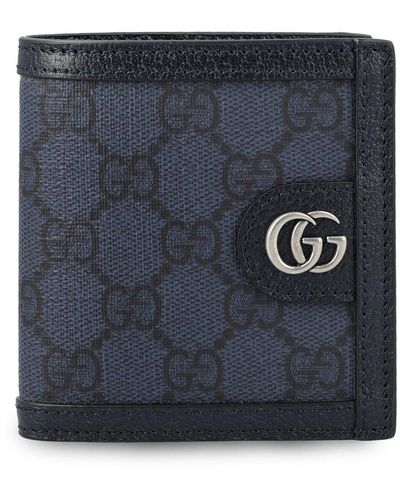 Gucci Ophidia gg Coated-canvas Wallet - Blue