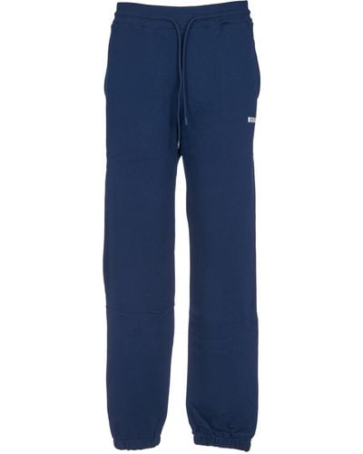 MSGM Logo Lace-Up Track Trousers - Blue