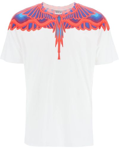 Marcelo Burlon Curved Wings Print T-shirt - Pink
