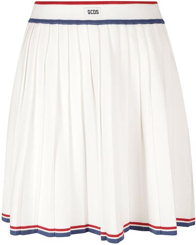Gcds Pleated Knit Skirt - White