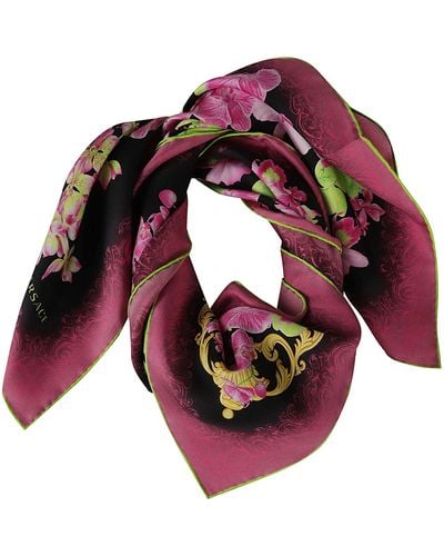 Versace Allover Floral Printed Scarf - Pink