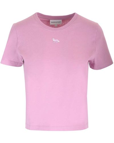 Maison Kitsuné Baby T-Shirt With Fox Baby Patch - Pink