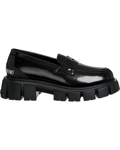 Love Moschino Leather Loafers - Black