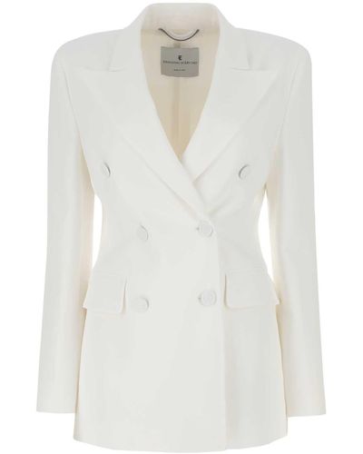 Ermanno Scervino White Viscose Blend Blazer