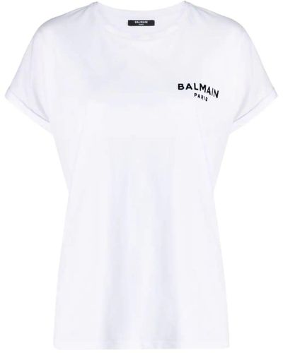 Balmain Flock Detail T-Shirt - White