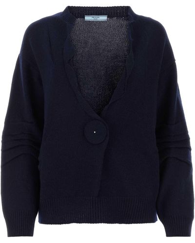 Prada Dark Blue Wool Blend Sweater