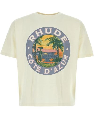 Rhude Sand Cotton Lago T-Shirt - Natural
