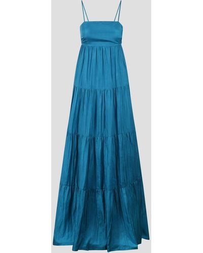THE ROSE IBIZA Formentera Silk Long Dress - Blue