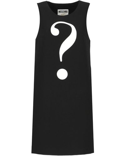 Moschino Question Mark-Patch Sleeveless Mini Dress - Black