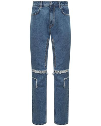 Givenchy Straight Destroyed Jeans - Blue