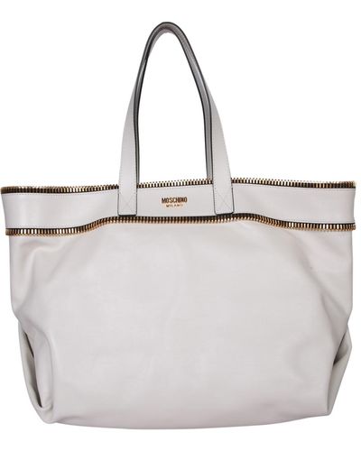 Moschino Leather Shopper Bag - White