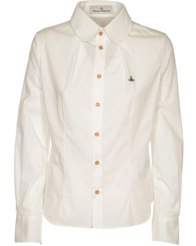 Vivienne Westwood Shirt With Orb Embroidery - White