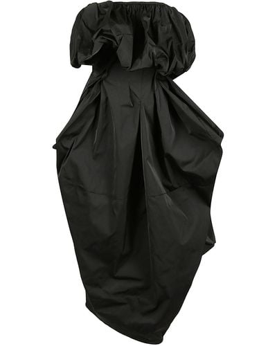 Sportmax Back Zip Off-Shoulder Dress - Black