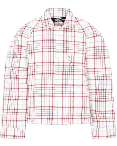 Jacquemus Checked Long-Sleeved Shirt - Red