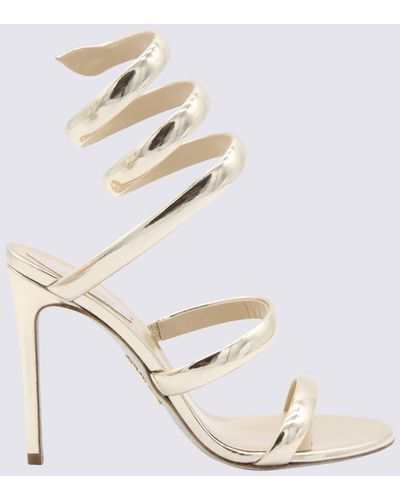 Rene Caovilla Light Leather Cleo Sandals - White
