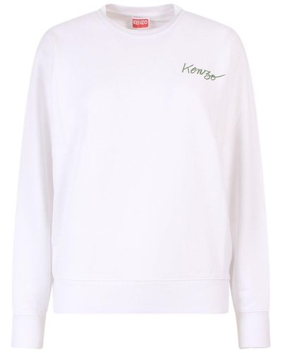 KENZO Floral Printed Crewneck Sweatshirt - White