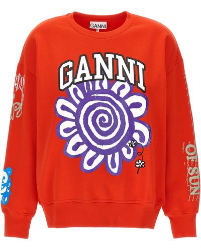 Ganni Magic Power Sweatshirt - Red
