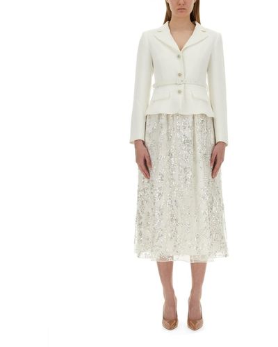 Self-Portrait Tailored Midi Dress - White