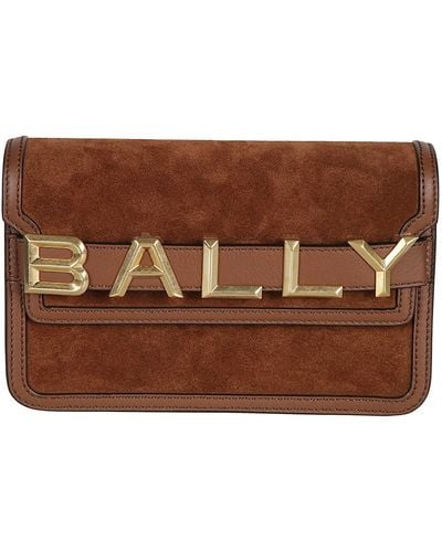 Bally Logo Front Flap Shoulder Bag - Brown
