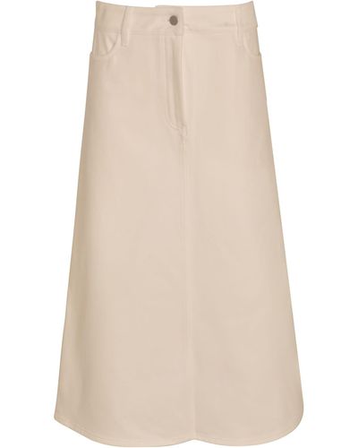 Studio Nicholson Logo Patched Flare Skirt - Natural