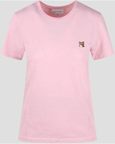 Maison Kitsuné Fox Head Patch Regular T-Shirt - Pink