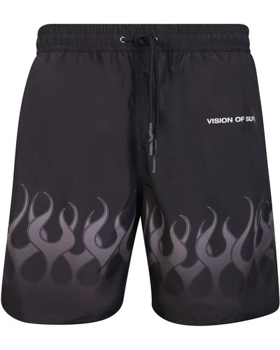 Vision Of Super Flames Swim Shorts - Gray