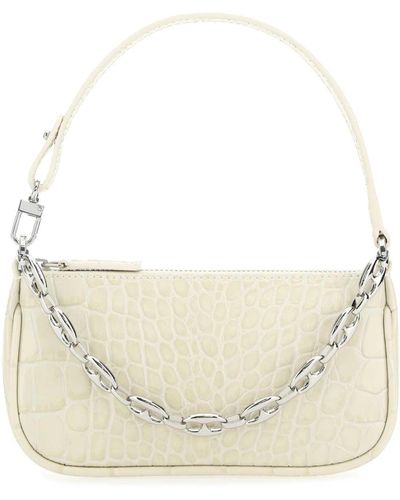 BY FAR Ivory Leather Mini Rachel Handbag - White