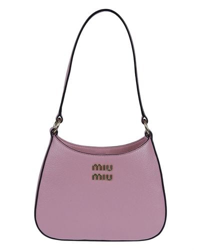 Miu Miu Logo Detail Tote - Women - Purple