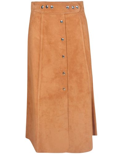 Prada Buttoned Long Skirt - Orange