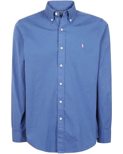 Ralph Lauren Polo Polo Pony Embroidered Buttoned Shirt - Blue
