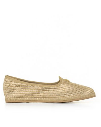 Casadei bow-detail metallic ballerina shoes - Gold