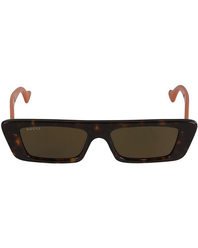Gucci Rectangle Flat Sunglasses - Multicolor