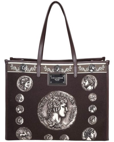 Dolce & Gabbana Shopping Bag In Canvas - Black