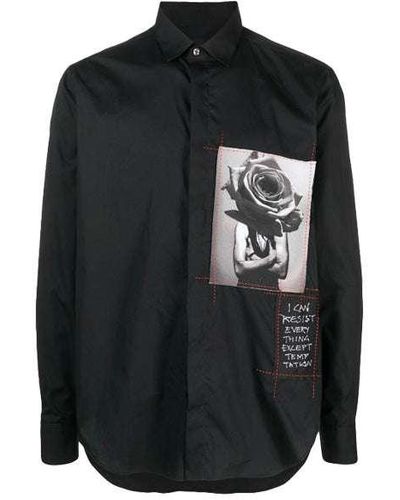 John Richmond Shirt With Print On The Front - Black