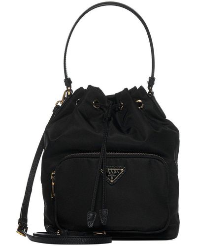 Prada Duet Bucket Shoulder Bag - Black