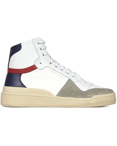 Saint Laurent Sl/24 Leather & Suede High-tops - White