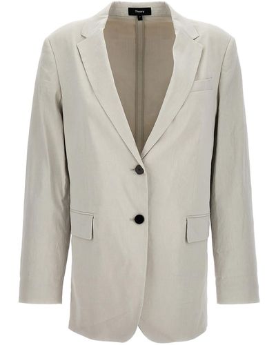 Theory Single-breasted Blazer Jacket Jackets - White