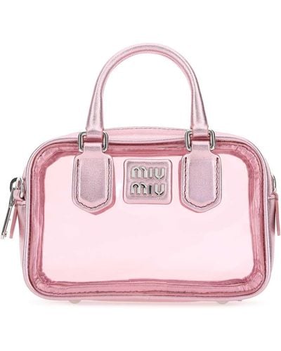 Miu Miu Pink Leather And Pvc Mini Handbag