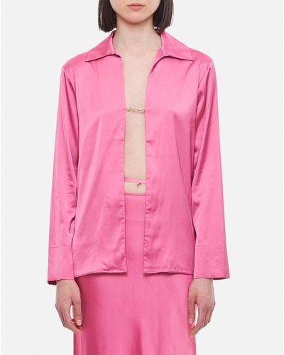 Jacquemus La Chemise Notte Satin Shirt - Pink